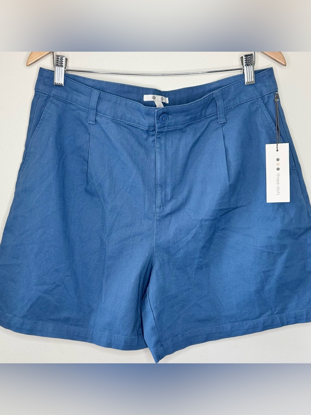 Three Dots Cotton Chino Shorts Women’s 12 NEW Preppy Summer Nordstrom Slate Blue